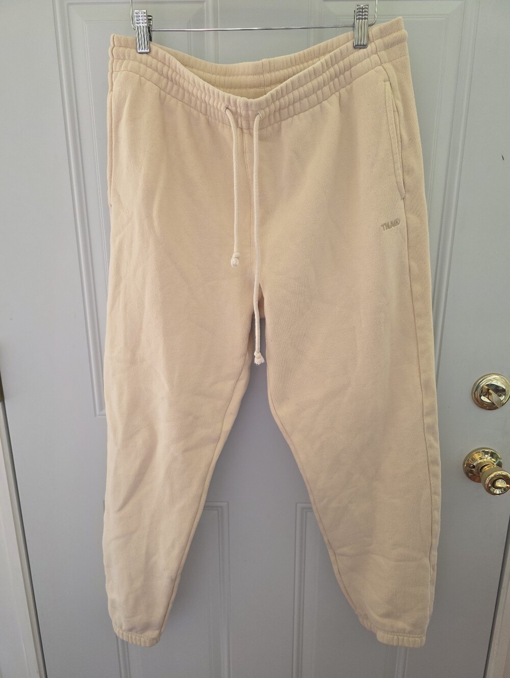TNA Yellow Fleece Boyfriend Fit Joggers Size Large